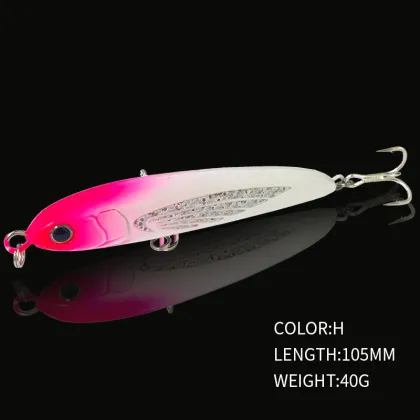 Sea Fishing Sinking Pencil Lure for Kingfish Tuna Amberjack - Newbility 105mm 40g Artificial Bait