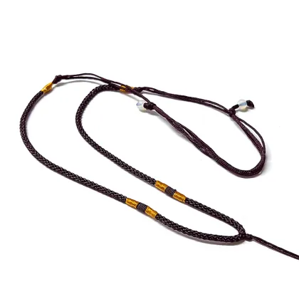 Unisex Handmade Gold Rope Necklace with Pixiu, Jade Buddha Guanyin Pendant - Trendy Design for Men & Women