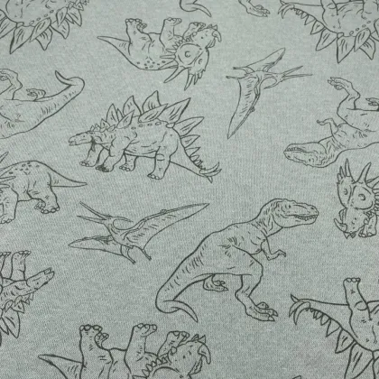Cotton Polyester Blend Dinosaur Pattern Fabric