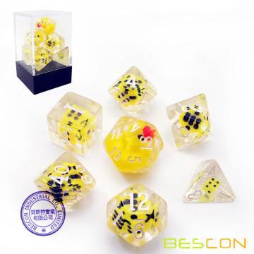 Bescon Novelty Polyhedral Dice Set YellowDuck, Yellow Duck RPG Dice set de 7