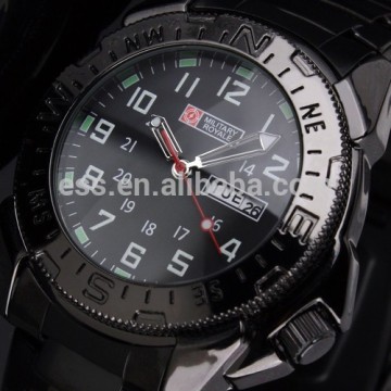 MR004 New Classic Swiss Design Mens Man Black Face Army Military Sport Watch