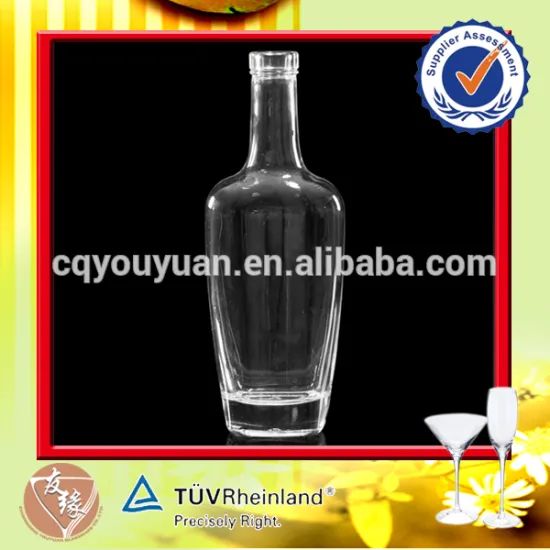 Super flint glass cork lid liquor XO cognac 375ml 750ml glass bottle