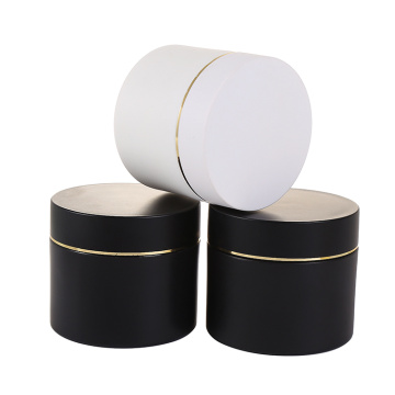 double layer round empty color cusomized black plastic cosmetic 8oz jar 200g 300g 500g