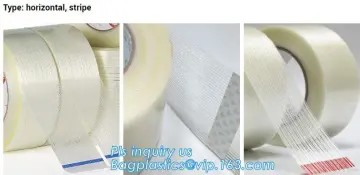 Fiberglass Reinforced Packing Filament Strapping Tape, Polyester Bi-directional Filament Tape, cross mesh fibreglass tape
