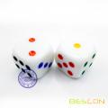 Beautiful High Quality Round 19MM Dice 3/4" with Colorful Rainbow Dots