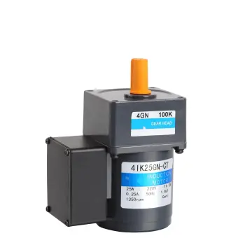 High Torque Low RPM AC Induction Gear Motor 25W 80mm 110V-415V 50/60Hz