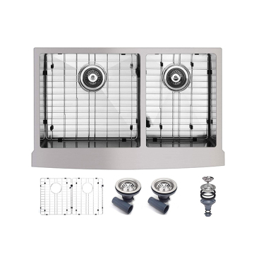 Dasen DS2110 Stainless Steel Double Bowl Farmhouse Apron Front Kitchen Sink
