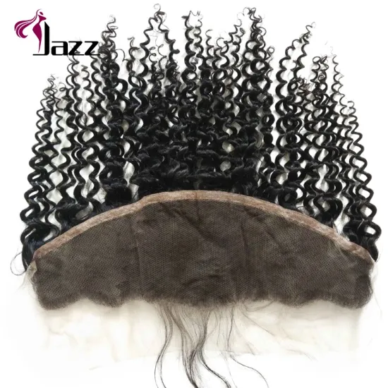 Wholesale Peruvian Ear to Ear Silk Base Human Hair Lace Frontal 13*4 Transparent HD Swiss Kinky Curly Lace Frontal Hair Wig