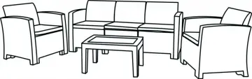 5 Seater (2nd Age)  PP Plastic Sofa