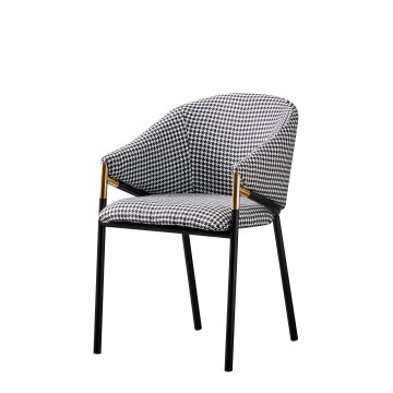 Armacha de Houndstooth Moderna com detalhes em tons de ouro