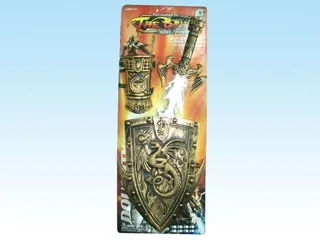 BRONZE-COLOURED SWORD AND SHIELD