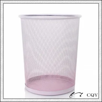colored metal mesh trash can