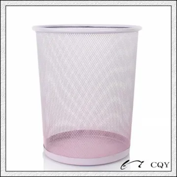 colored metal mesh trash can