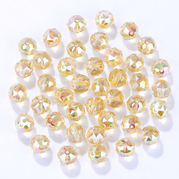 Wholesale Round Clear Plated AB Color Glass Crystal Beads for Jewelry Making