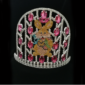 Easter Pageant Crown Egg Rabbit Rhinestone Tiara