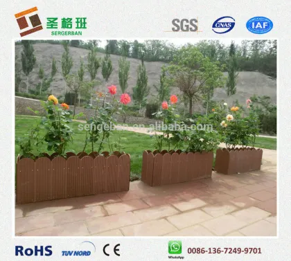 wood plastic composite outdoor flower pot / park flower pot