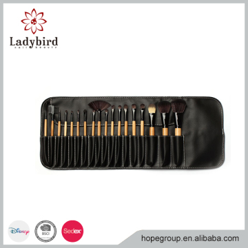 Professional Makeup Brushes Set 18Pcs Brushes in Black Leather-Like Ties Case Makeup Brushes & Tools Shadow Brushes