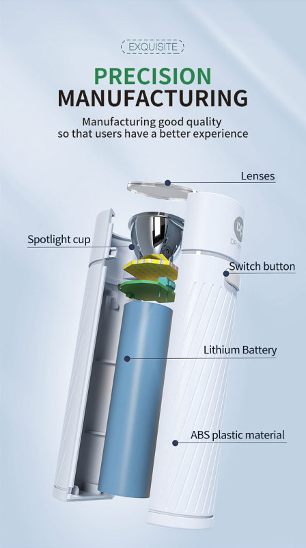 DP Lighting Long Distance Pocket Flashlight Mini Rechargeable Plastic Torch Light