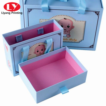 Gift drawer storage box/bag with ribbon closure