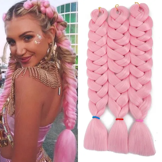 Wholesale Premium Fiber 41 Inch 165G Two Tone Color Synthetic Hair Jumbo Braid Wig