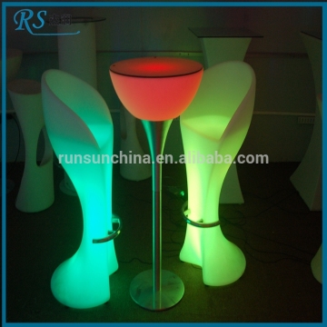 High top led light l shaped cool bar table for bar, bar table led changeable