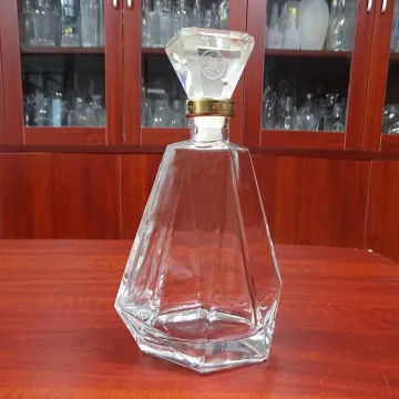 Decorative diamond shape tequila vodka whisky refill glass liquor bottle sizes 500ml