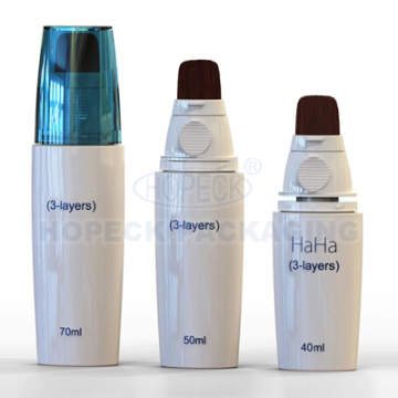Flat shape three-layers Flat LDPE Tottle Bottle with brush