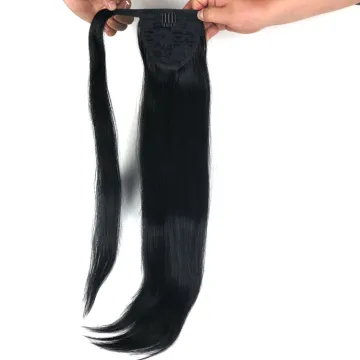 1 piece 20inch 1B# Wholesale brazilian human cuticle aligned ponytail hair extension