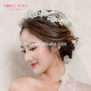 New Style Beautiful Head Veil Wedding Fabric Flower Crown 747 HC