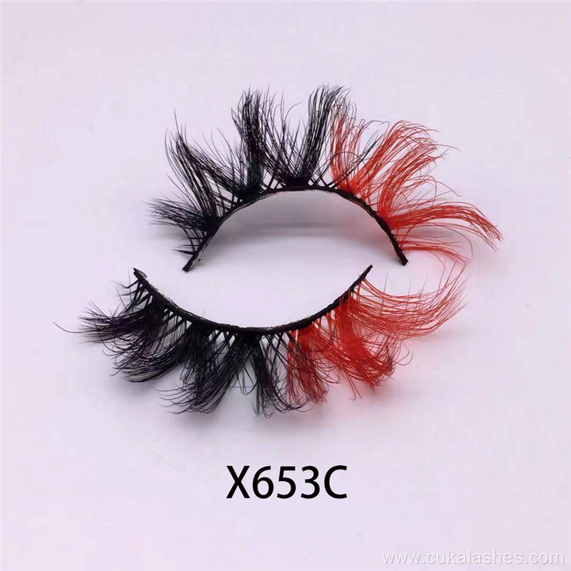 orange false eyelashes full strip wispy fake lashes