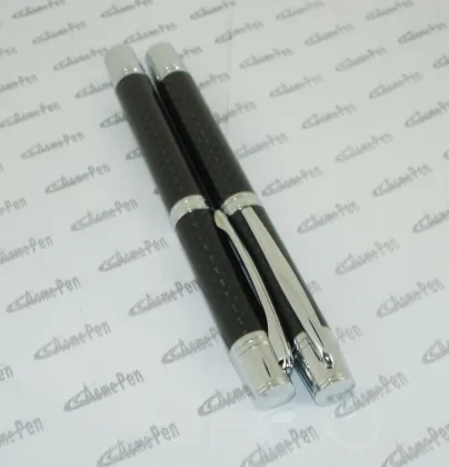 Carbon fiber Ball Pen and Roller Pen Twin pen set
