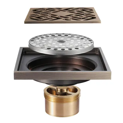 HIDEEP Bronze Brush Nickel Art Copper Floor Drain