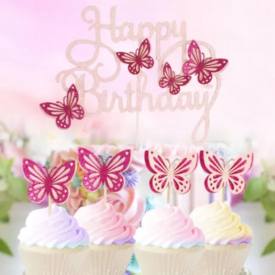 Colorful Butterflies Cake Tools and Party Supplies: Stunning Vivid Decorations for Weddings and Events