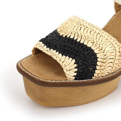 Raffia Root Woven High Heels