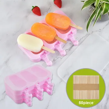 Silicone Popsicle Ice Cream Mold With Cover Eco-Friendly Summer Cartoon Rabbit For Ice Lolly Moulds Sticks