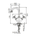 Danube Basin Mixer Double Cross Handle