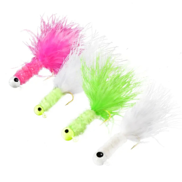 0.9g-3.5g Peche Mouche Marabou Crappie Jig Heads Fishing Hooks