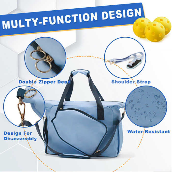 Women's nylon sports tote bag for pickleball