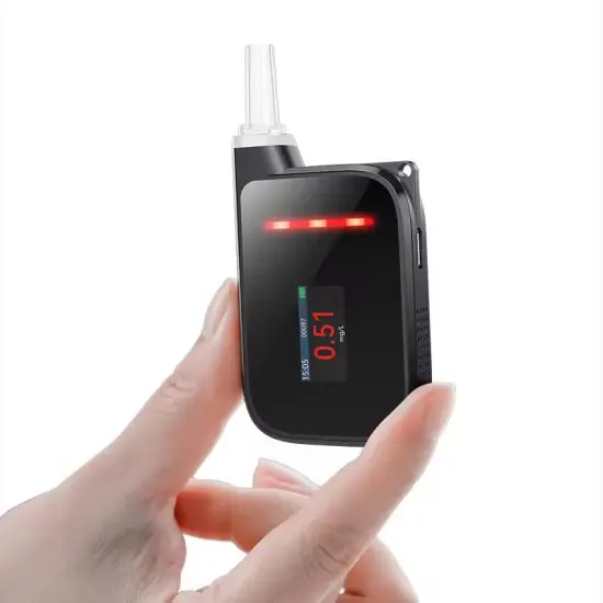 2024 Digital Alcohol Tester - Portable Breathalyzer with LCD Display and Keychain Mouthpiece