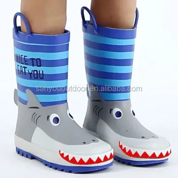 High Quality Wholesale Shark Pattern Kids Rubber Rain Boots - Waterproof Children's Animal Rain Boots