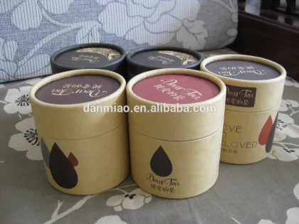 Paper Cardboard Strong Tube for Tea Packaging With Lid