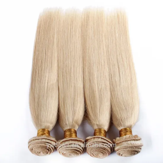 7A Platinum #613 Blonde Brazilian Hair white hair extensions Honey Blond Color
