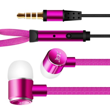 Headset Headphone Kabel Kustom Dengan Earphone Tali Sepatu Mic