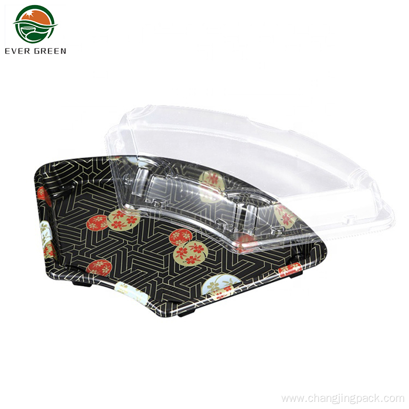 High Quality Fan-shaped Disposable Sushi Plastic Tray
