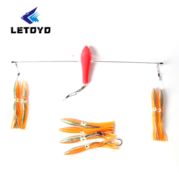 8pcs 24" Marlin Lures & 9" Splash Floating Squids - Trolling Fishing Lures 316 Stainless Steel