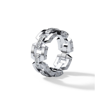 White Gold Lab Diamond Link Chain Ring