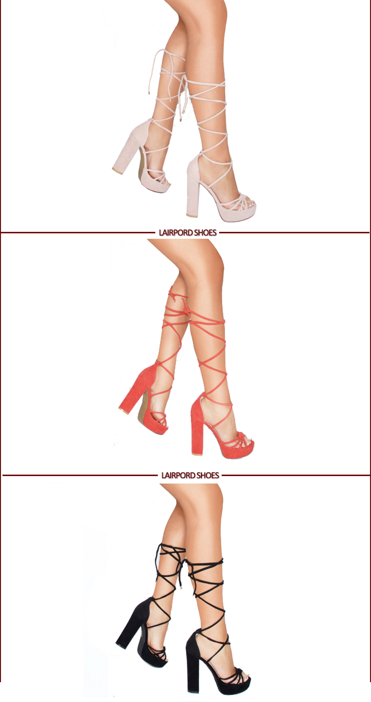 red sexy lady lace strappy platform sandals