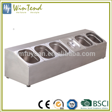 Stainless steel holder storage containers 6 compartment wholesale spice display
