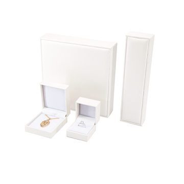 White Leather Box Jewelry Gift Boxes