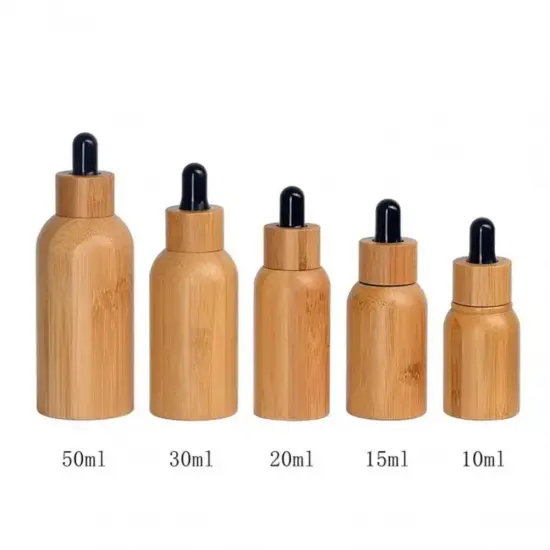 30ml 50ml Bamboo Wood Cosmetic Serum Dropper Bottle
